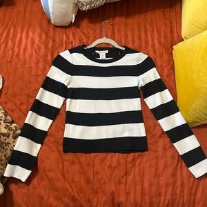 Striped Black and White Women's Top